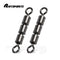 AMYSPORTS 50pcs/Pack Fishing Rolling Swivels 3 Roller (Black)