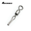 AMYSPORTS 50pcs/Pack Fishing Rolling Swivels with Side Clip (White)