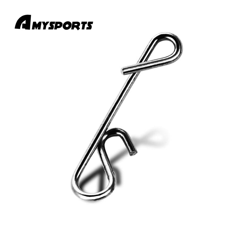 AMYSPORTS 50pcs/Pack Fishing Swivel Snaps with Fastlock Clips (White)