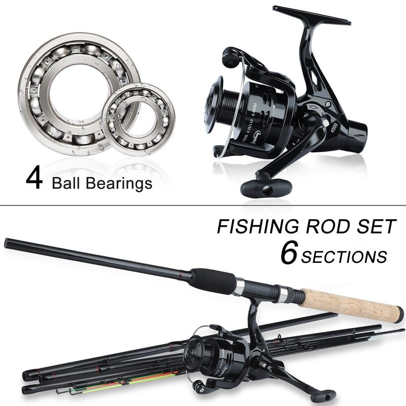 Sougayilang Spinning Fishing Combo Gear Ratio 5.2:1 (Black)