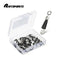AMYSPORTS 50pcs/Pack Rolling Swivel Fishing with Solid Rings(Black)