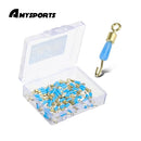AMYSPORTS 50pcs/Pack Rolling Swivel Fishing with Solid Rings(Blue)
