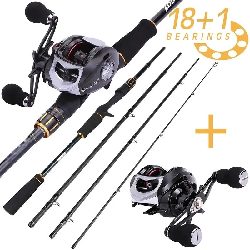 Sougayilang Casting Fishing Combo Gear Ratio 6.3:1