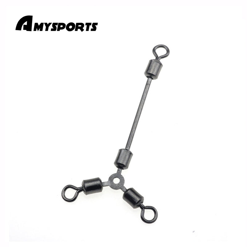 AMYSPORTS 10pcs/Pack Fishing Rolling Swivels 3 Way Y-shape