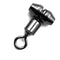 AMYSPORTS 100pcs/Pack Fishing Rolling Swivels with Fishing Connector （Black)