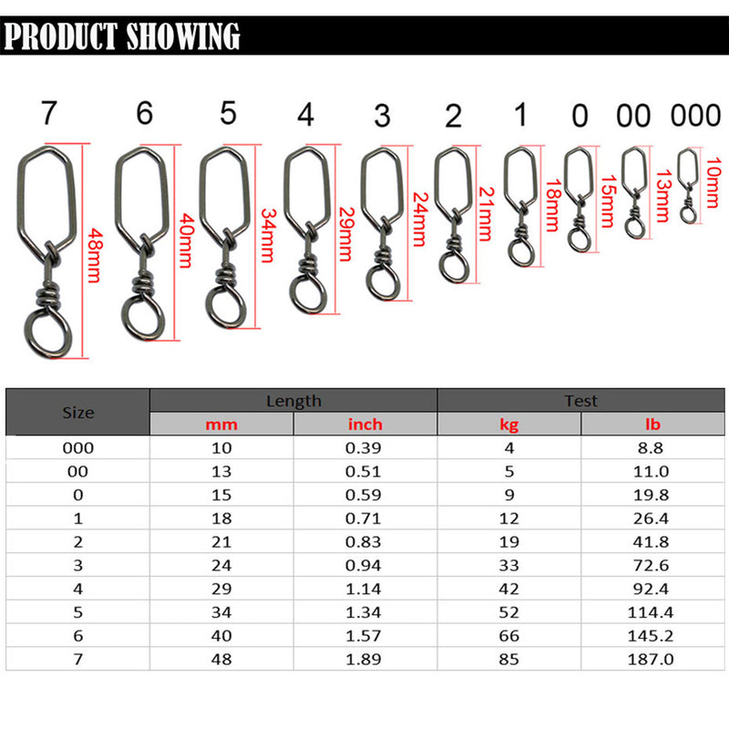 Fishing Swivels Square Snap, Snaps