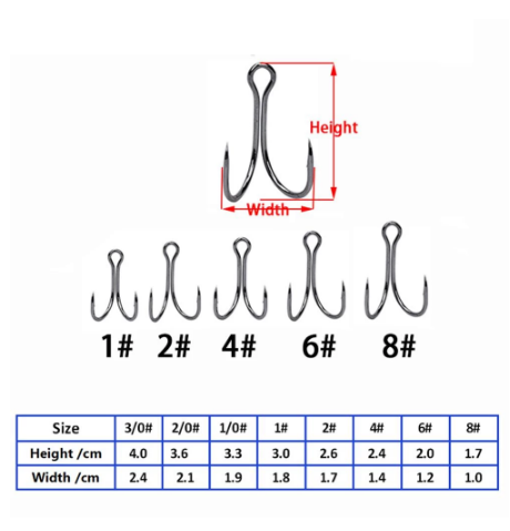 AMYSPORTS 50pcs/box Double Hook