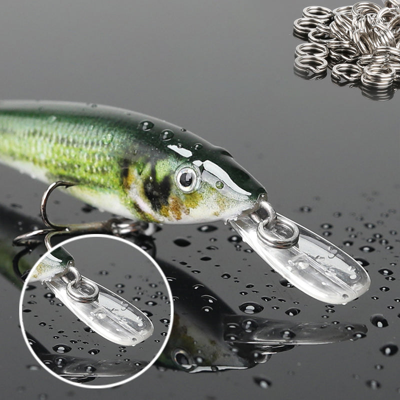 AMYSPORTS 50-100pcs/Pack Fishing Ball Bearing Swivels with Doublecircle Snap