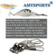 AMYSPORTS 25pcs/50pcs Fishing Barrel Swivel With Interlock Snap (Black)