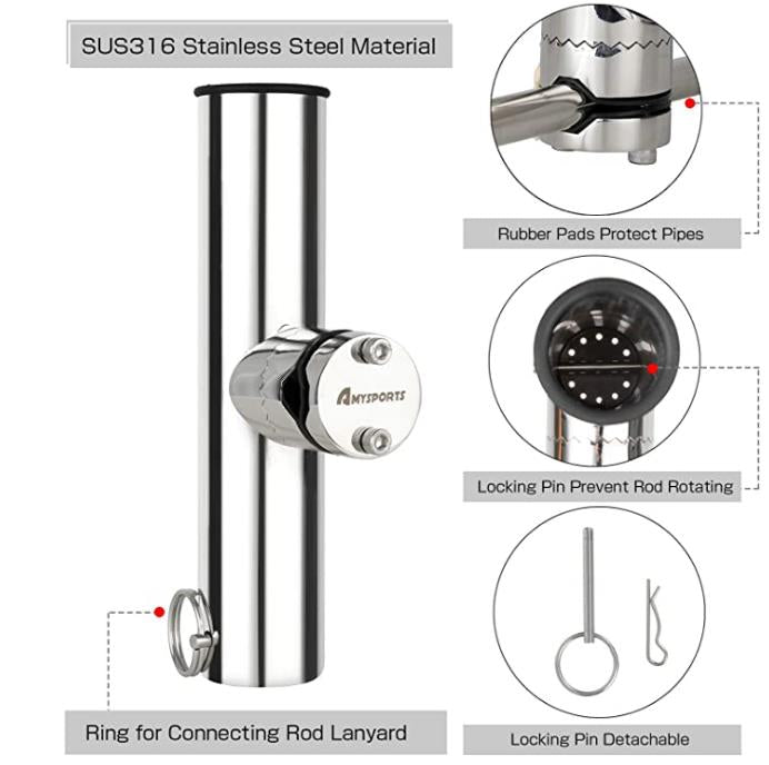 AMYSPORTS 2-4pcs Adjustable Clamp Fishing Rod Holder