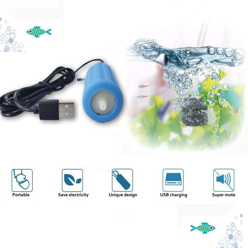 AMYSPORTS Fishing Air Pump With USB Charging ( Blue )