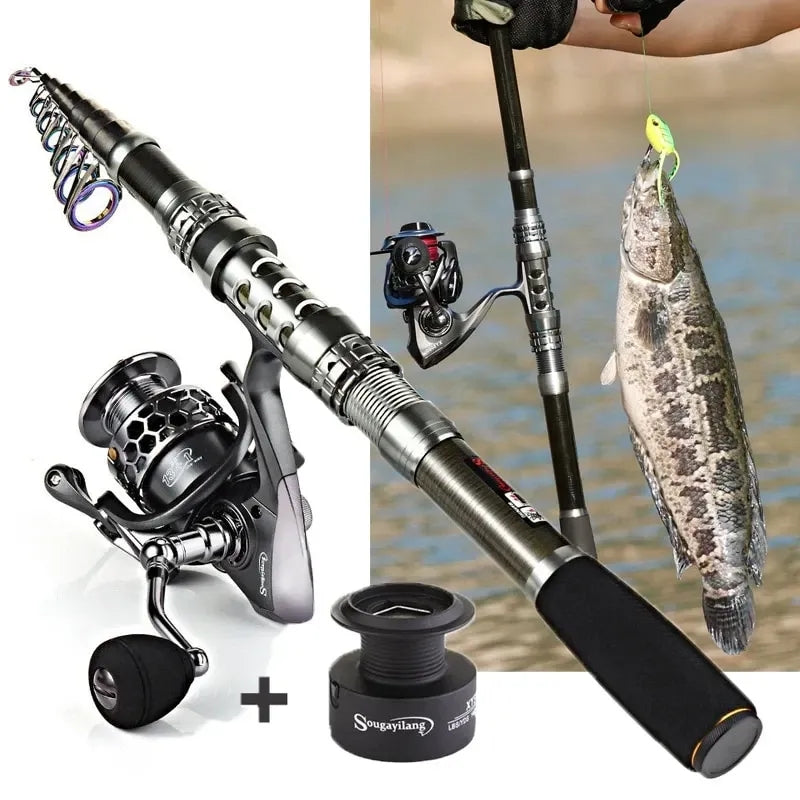 Sougayilang Spinning Fishing Combo Gear Ratio 5.5:1