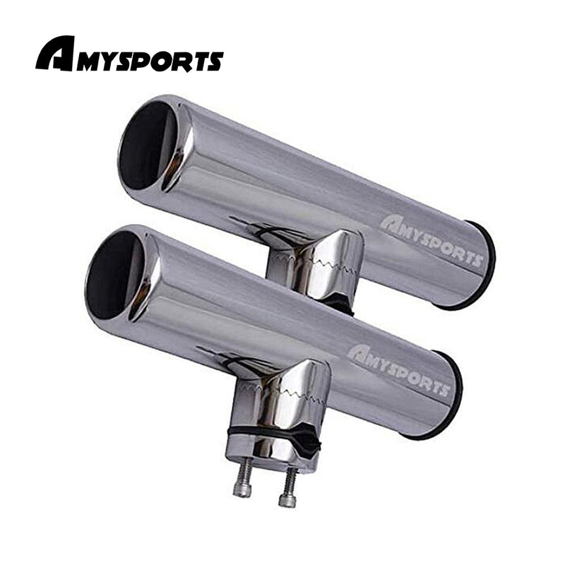 AMYSPORTS 2 PCS Rail Mount Clamp Rod Holders | Fishing Rod Holder