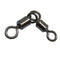 AMYSPORTS 100pcs/Pack Fishing Rolling Swivels 3 Way T Turn (Black)