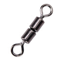 AMYSPORTS 200pcs/Pack Fishing Rolling Swivels Double Rolling (Black)