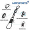 AMYSPORTS 25pcs/50pcs Fishing Barrel Swivel With Interlock Snap (Black)