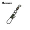 AMYSPORTS 200pcs/Pack Fishing Rolling Swivels with Interlock Snap (Black)