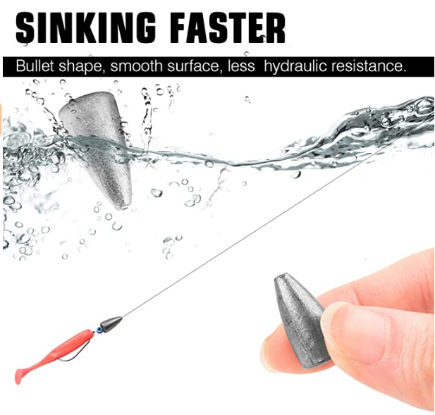 AMYSPORTS 50 pcs/pack Bullet Sinker