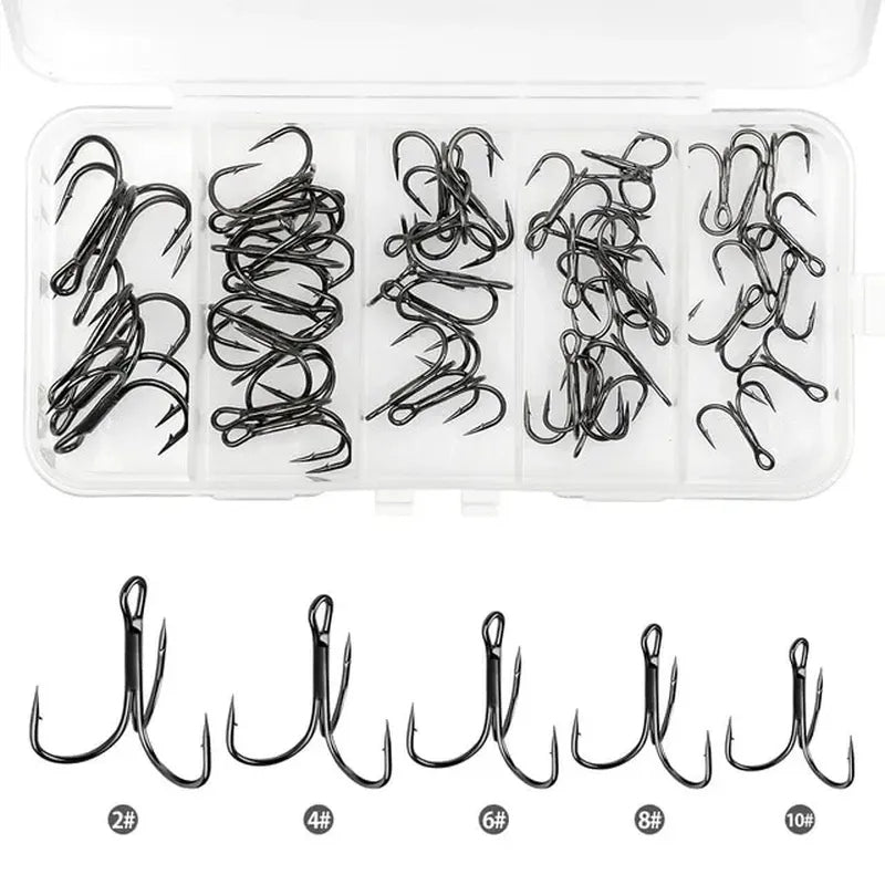 45pcs/Pack Treble Fishing Hook