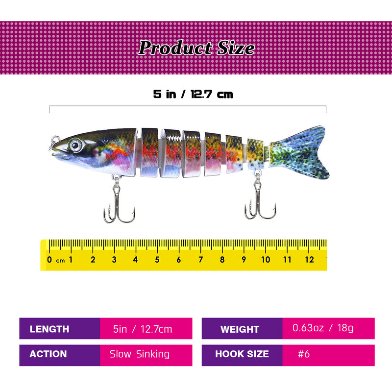 AMYSPORTS Multi Segments Jointed Lure Set JM-027 3Pcs