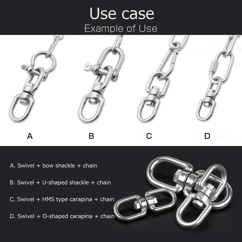 AMYSPORTS 1pcs Rotating stainless steel metal fittings Can swivel joint metal fittings