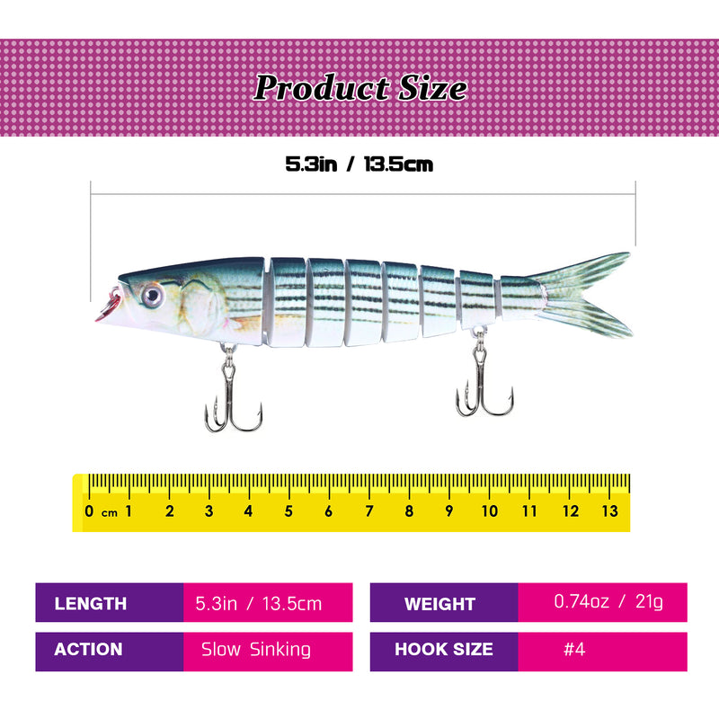 AMYSPORTS Multi Segments Jointed Lure Set JM-043 3Pcs