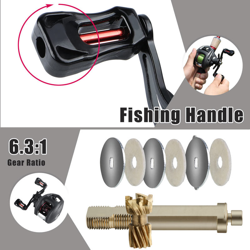 Sougayilang Casting Fishing Combo Gear Ratio 6.3:1 White Color
