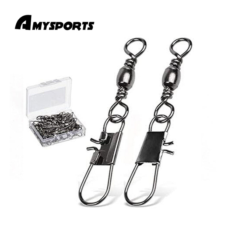 10pcs Rolling Barrel Swivel Fishing Swivel Stainless Steel Fishing Hook  Connector Size 5/0