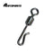 AMYSPORTS 100pcs/Pack Fishing Rolling Swivels with Clip (Black)