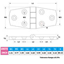 AMYSPORTS Marine Hinge 38*76mm 2Pcs