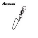 AMYSPORTS 25/50pcs/Pack Fishing Ball Bearing Swivels with Coastlock Snap (Black)