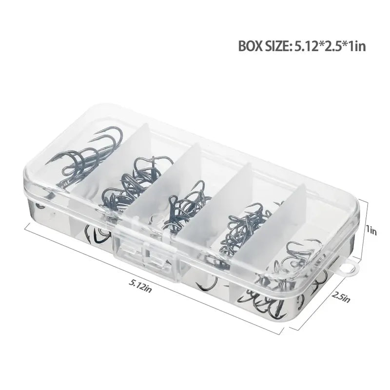 45pcs/Pack Treble Fishing Hook