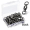 AMYSPORTS 50pcs/Pack Fishing Ball Bearing Swivels with Solid Welded Rings (Black)