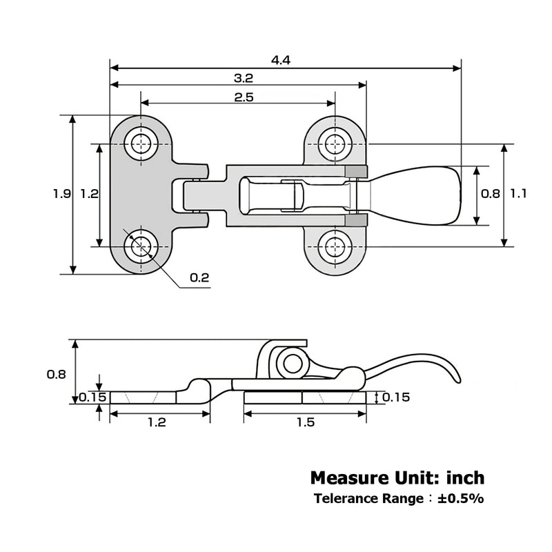 AMYSPORTS Hasp Latch Marine Hardware 1Pcs