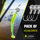 AMYSPORTS 15-25pcs/Pack Leadhead Fishing Hook