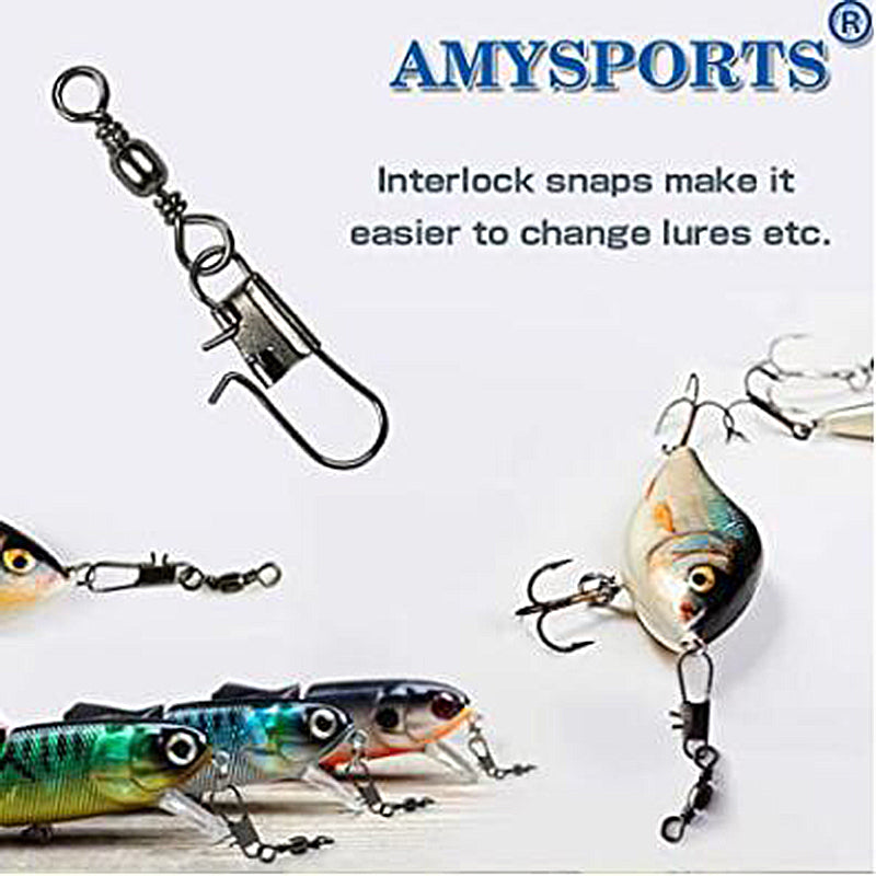 Fishing Barrel Swivel With Interlock Snap, Barrel Swivel