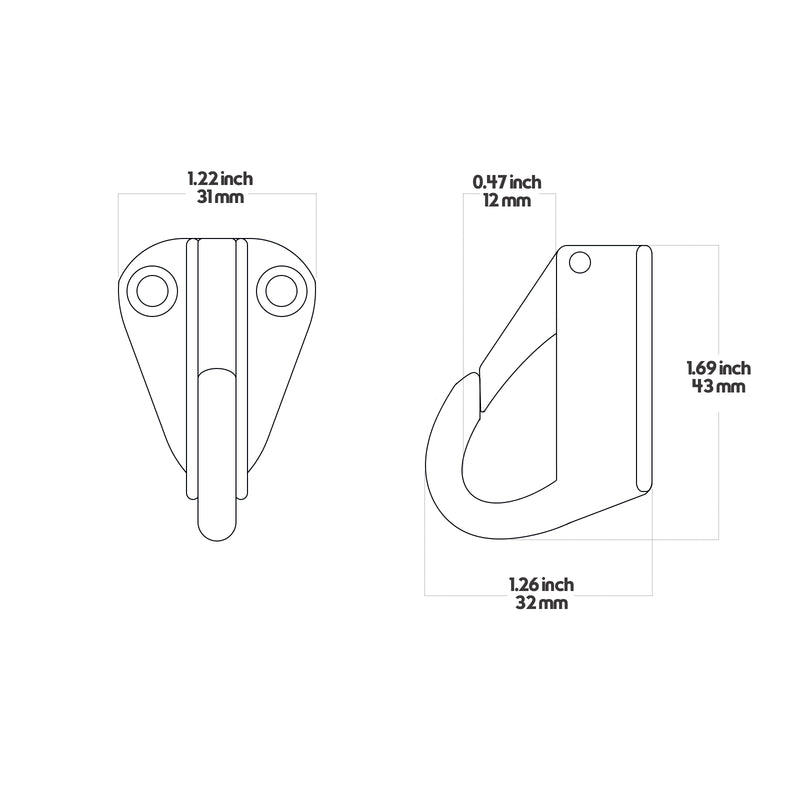 AMYSPORTS Fender Hook Marine Hardware 2Pcs