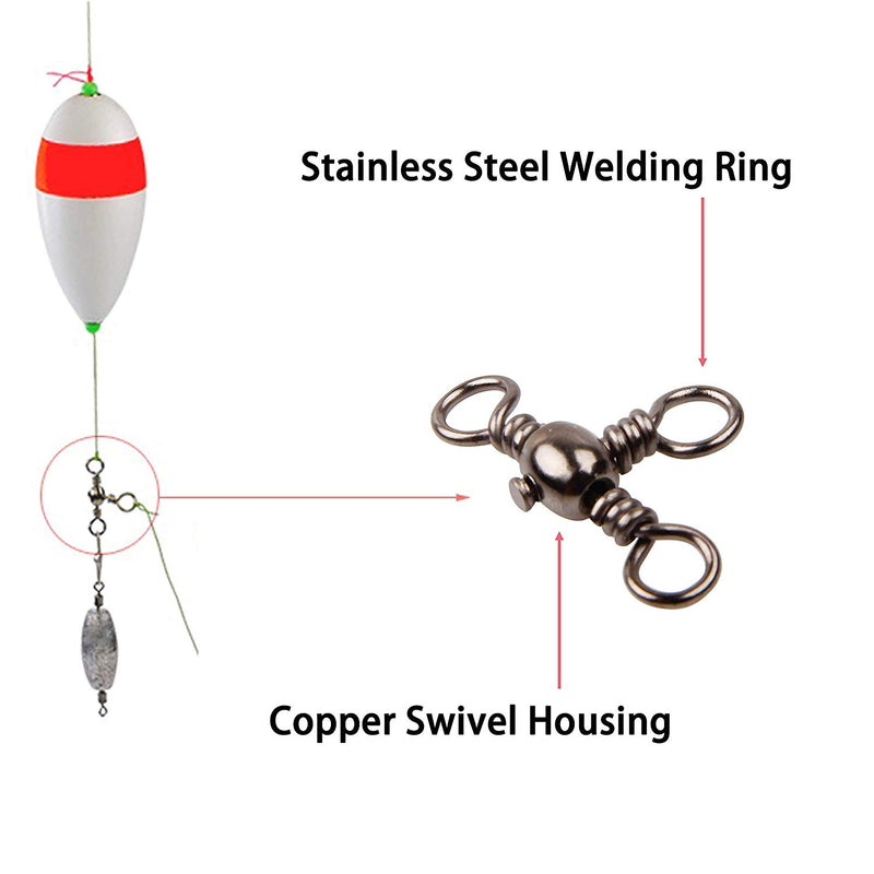 3 line hook up for fishing Fishing Barrel Swivels 3 Way T Turn | Barrel Swivel