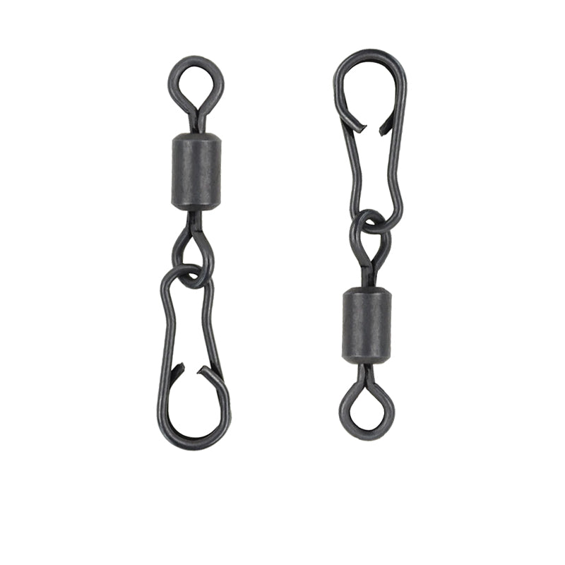 50pcs/Pack Fishing Rolling Swivels with Lock Clip Snap