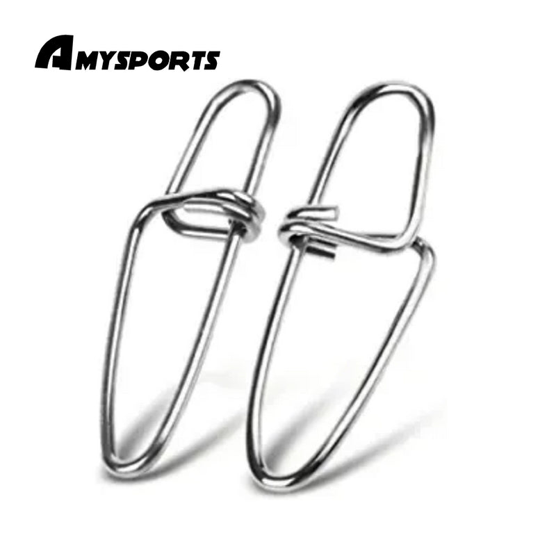 AMYSPORTS 100pcs/Pack Fishing Rolling Swivels with Double buckle Snap