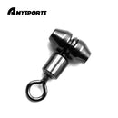 AMYSPORTS 100pcs/Pack Fishing Rolling Swivels with Fishing Connector （Black)