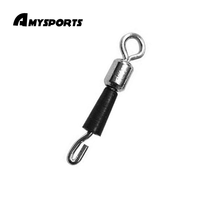 AMYSPORTS 30pcs/Pack Fishing Rolling Swivels with Hook (White)