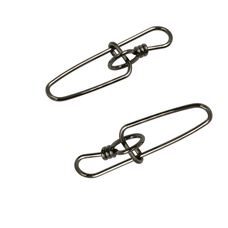 AMYSPORTS 50-100pcs/Pack Fishing Swivel Snaps Insurance Lock (Black)