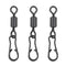 50pcs/Pack Fishing Rolling Swivels with Lock Clip Snap