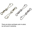 200pcs/Pack Fishing Rolling Swivel with Hooked Snap(Sliver)