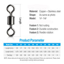 50pcs/Pack Fishing Rolling Swivels (Black)