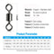 50pcs/Pack Fishing Rolling Swivels (Black)