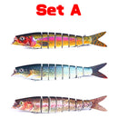 AMYSPORTS Multi Segments Jointed Lure Set JM-043 3Pcs