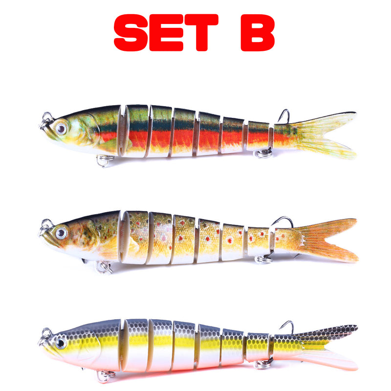 AMYSPORTS Multi Segments Jointed Lure Set JM-034 3Pcs