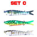 AMYSPORTS Multi Segments Jointed Lure Set JM-034 3Pcs